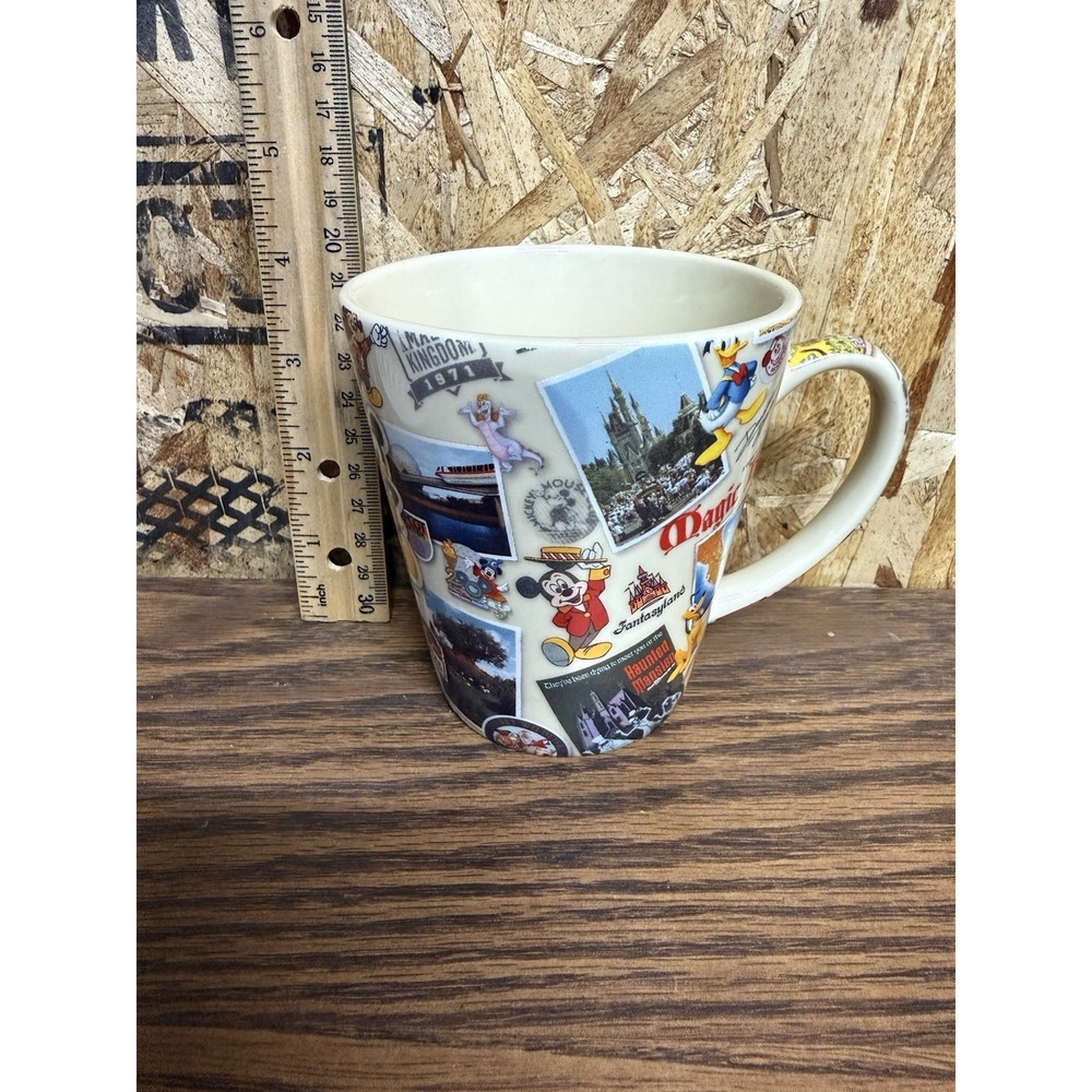 Disney Parks Walt Disney World Collage Large Coffee Mug Mickey 1971 EPCOT